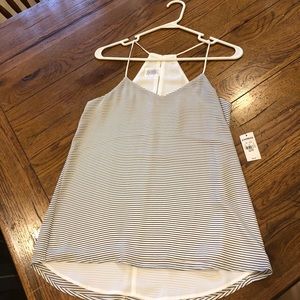 Express black and white spaghetti strap blouse